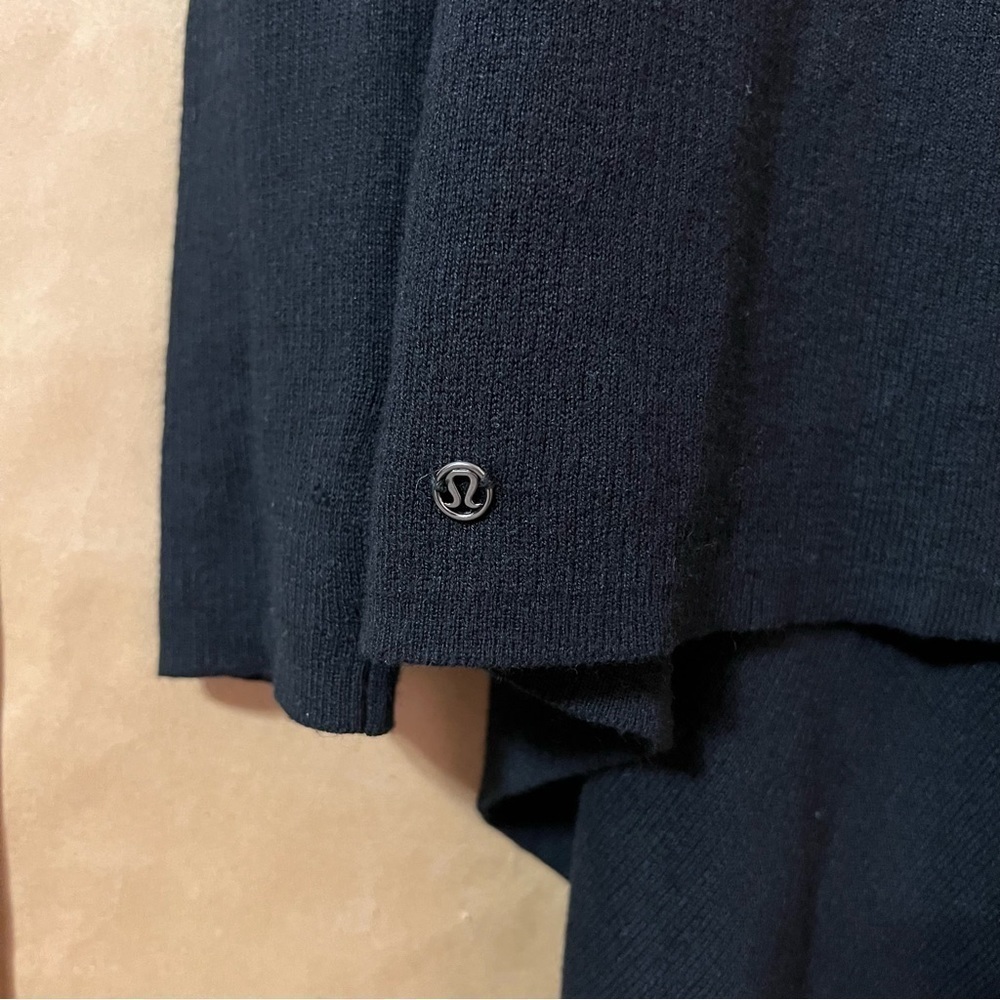 Lululemon | Reflection Wrap Cardigan Sweater Waterfall Open Front Black Size 8 - Picture 13 of 14